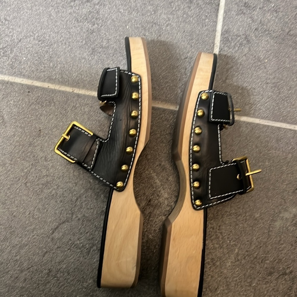 J. Crew Women’s Leather Double Buckle-Strap Sandals Sz 11 comfy vacation chunky - Picture 6 of 7